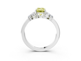 White gold Fancy Yellow Emerald  Cut Solitaire Floral Diamond Ring with Four-Prong Setting_47