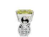 White gold Fancy Yellow Emerald Cut Solitaire Milgrain Leaf Band with Prong Setting_17