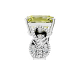 White gold Fancy Yellow Emerald Cut Solitaire Milgrain Leaf Band with Prong Setting_5
