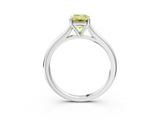 White gold Fancy Yellow Emerald  Cut Solitaire Ring with Cathedral Band and Four-Prong Setting_105