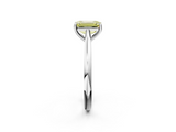 White gold Fancy Yellow Emerald  Cut Solitaire Ring with Cathedral Band and Four-Prong Setting_105