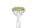 White gold Fancy Yellow Emerald  Cut Solitaire Ring with Cathedral Band and Four-Prong Setting_108