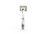 White gold Fancy Yellow Emerald  Cut Solitaire Ring with Four-Prong Setting and Classic Band_43
