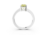 White gold Fancy Yellow Emerald  Cut Solitaire Ring with Four-Prong Setting and Classic Band_47