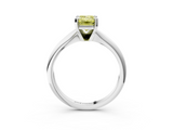 White gold Fancy Yellow Emerald  Cut Solitaire Ring with Four-Prong Setting on a Classic Band_62
