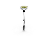 White gold Fancy Yellow Emerald  Cut Solitaire Ring with Thin Band and Four-Prong Setting_18