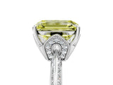 White gold Fancy Yellow Emerald Cut Solitaire Split Shank Pave Diamond Engagement Ring with Four-Prong Setting_29