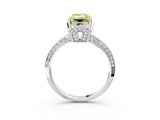 White gold Fancy Yellow Emerald Cut Solitaire Split Shank Pave Diamond Engagement Ring with Four-Prong Setting_51