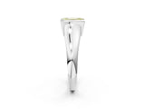 White gold Fancy Yellow Emerald Cut Solitaire Tension Set Diamond Ring with Split Shank Band_26