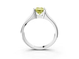 White gold Fancy Yellow Emerald Cut Solitaire Tension Set Diamond Ring with Split Shank Band_27