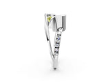 White gold Fancy Yellow Emerald Cut Solitaire Tension-Set Diamond Split Shank Ring_2