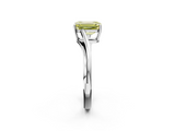 White gold Fancy Yellow Emerald  Cut Solitaire Twist Band Ring with Four-Prong Setting_70