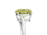 White gold Fancy Yellow Emerald  Cut Solitaire Twist Band Ring with Four-Prong Setting_72