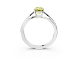 White gold Fancy Yellow Emerald  Cut Solitaire Twist Band Ring with Four-Prong Setting_74