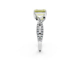 White gold Fancy Yellow Emerald Cut Solitaire Twist Pave Diamond Engagement Ring with Prong Setting_14