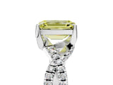 White gold Fancy Yellow Emerald Cut Solitaire Twist Pave Diamond Engagement Ring with Prong Setting_17