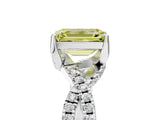 White gold Fancy Yellow Emerald Cut Solitaire Twist Pave Diamond Engagement Ring with Prong Setting_5