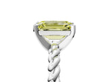 White gold Fancy Yellow Emerald  Cut Solitaire Twisted Band with Four-Prong Setting_127