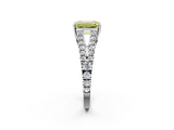 White gold Fancy Yellow Emerald  Cut Split Shank Pave Diamond Engagement Ring with Four-Prong Setting_26