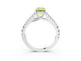 White gold Fancy Yellow Emerald  Cut Split Shank Pave Diamond Engagement Ring with Four-Prong Setting_27