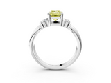 White gold Fancy Yellow Emerald  Cut Three-Stone Channel Set Ring with Bar Prongs_67