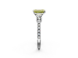 White gold Fancy Yellow Emerald  Cut Three-Stone Diamond Pavé Band with Prong Setting_19
