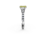 White gold Fancy Yellow Emerald  Cut Three-Stone Diamond Pave Band with Prong Setting_39