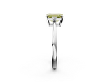 White gold Fancy Yellow Emerald  Cut Three-Stone Solitaire Ring with Round Accent Diamonds and Four-Prong Setting_22