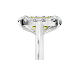 White gold Fancy Yellow Emerald  Diamond Cluster Halo Solitaire with Four-Prong Setting_111
