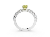 White gold Fancy Yellow Emerald  Diamond Pavé Band Solitaire with Four-Prong Setting_6