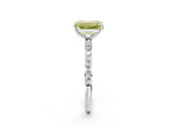 White gold Fancy Yellow Emerald  Diamond Pavé Band with Six-Prong Setting_47