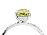 White gold Fancy Yellow Emerald  Diamond Pavé Band with Six-Prong Setting_49