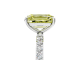 White gold Fancy Yellow Emerald  Diamond Pavé Band with Six-Prong Setting_55