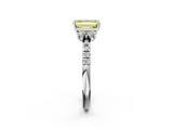 White gold Fancy Yellow Emerald  Diamond Three-Stone Pave Band with Four-Prong Setting_22
