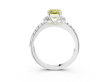 White gold Fancy Yellow Emerald  Diamond Three-Stone Pave Band with Four-Prong Setting_23