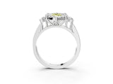 White gold Fancy Yellow Emerald  Halo Diamond Engagement Ring with Split Shank and Four-Prong Setting_58