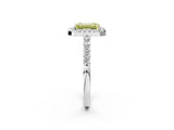 White gold Fancy Yellow Emerald  Halo Diamond Pavé Solitaire Ring_29