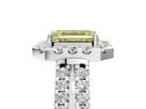 White gold Fancy Yellow Emerald  Halo Diamond Split Shank Engagement Ring with Prong Setting_32