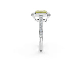 White gold Fancy Yellow Emerald  Halo Pavé Diamond Engagement Ring with Bezel Setting_51