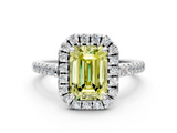 White gold Fancy Yellow Emerald  Halo Pavé Diamond Engagement Ring with Four-Prong Setting_20