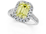White gold Fancy Yellow Emerald  Halo Pavé Diamond Engagement Ring with Four-Prong Setting_27