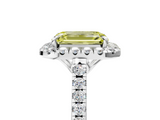 White gold Fancy Yellow Emerald  Halo Pavé Diamond Engagement Ring with Four-Prong Setting_43