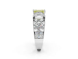 White gold Fancy Yellow Emerald  Halo Pave Diamond Engagement Ring with Milgrain Detailing_42