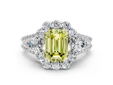 White gold Fancy Yellow Emerald  Halo Split Shank Diamond Engagement Ring with Prong Setting_20
