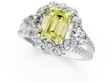 White gold Fancy Yellow Emerald  Halo Split Shank Diamond Engagement Ring with Prong Setting_21