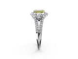 White gold Fancy Yellow Emerald  Halo Split Shank Diamond Engagement Ring with Prong Setting_22