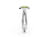 White gold Fancy Yellow Emerald  Halo Split Shank Diamond Ring with Pavé Setting_39