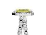 White gold Fancy Yellow Emerald  Halo Split Shank Diamond Ring with Pavé Setting_43