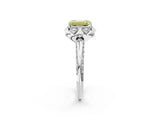 White gold Fancy Yellow Emerald  Halo Split Shank Pave Diamond Ring with Petal Prong Setting_34