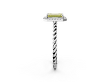 White gold Fancy Yellow Emerald  Halo Twisted Band Four-Prong Diamond Ring_22